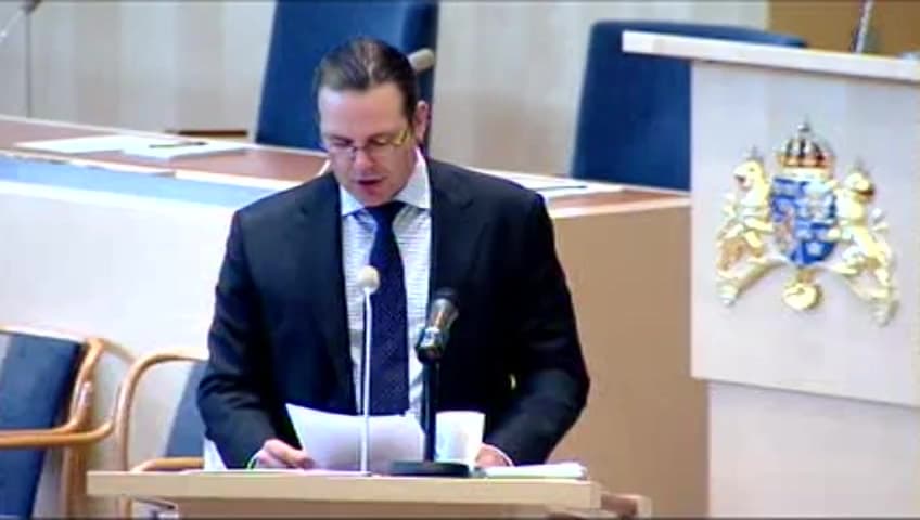Stillbild från Interpellationsdebatt, Brist på arbetskraft som flaskhals för tillväxt