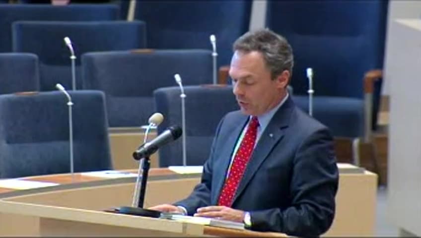 Stillbild från Interpellationsdebatt, Svenskt stöd till kärnkraftsforskning i Frankrike