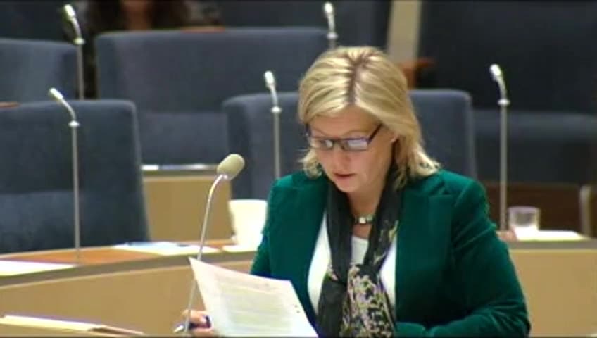 Stillbild från Interpellationsdebatt, Åtgärder med anledning av Arbetsförmedlingens prognos för långtidsarbetslösheten