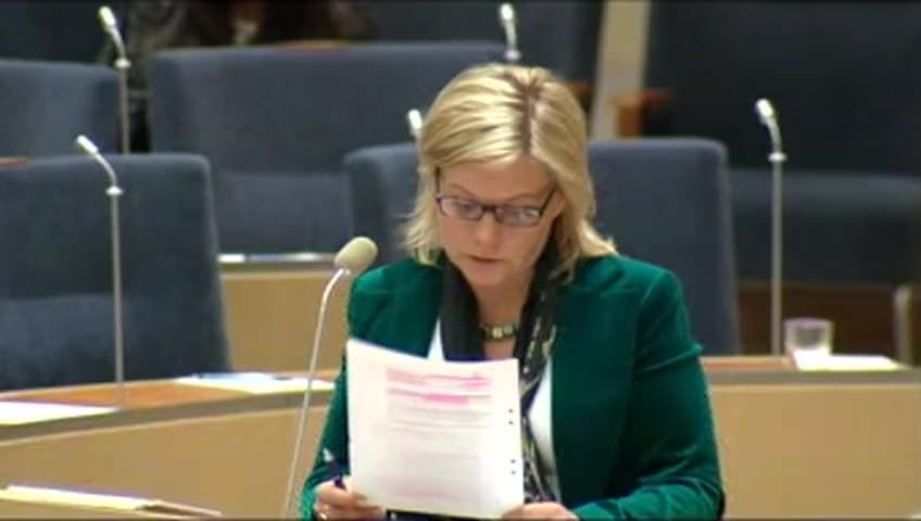 Stillbild från Interpellationsdebatt, Unga funktionshindrades rätt till arbetsmarknadsåtgärder