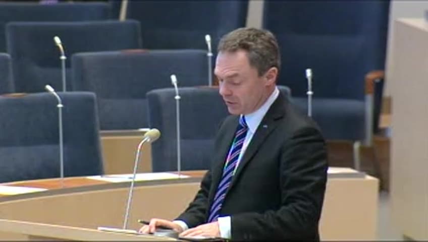 Stillbild från Interpellationsdebatt, Ungdomars intresse för yrkesprogram
