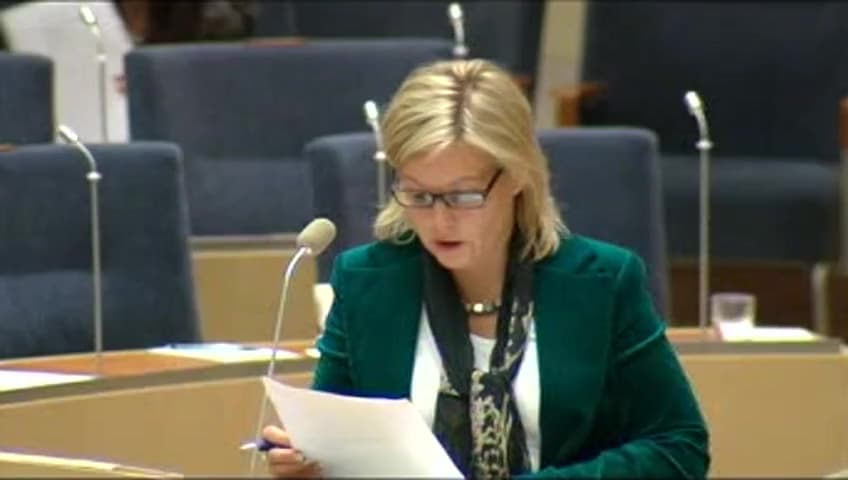 Stillbild från Interpellationsdebatt, Regeringens agerande i EU