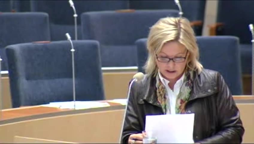 Stillbild från Interpellationsdebatt, Arbetsmiljö