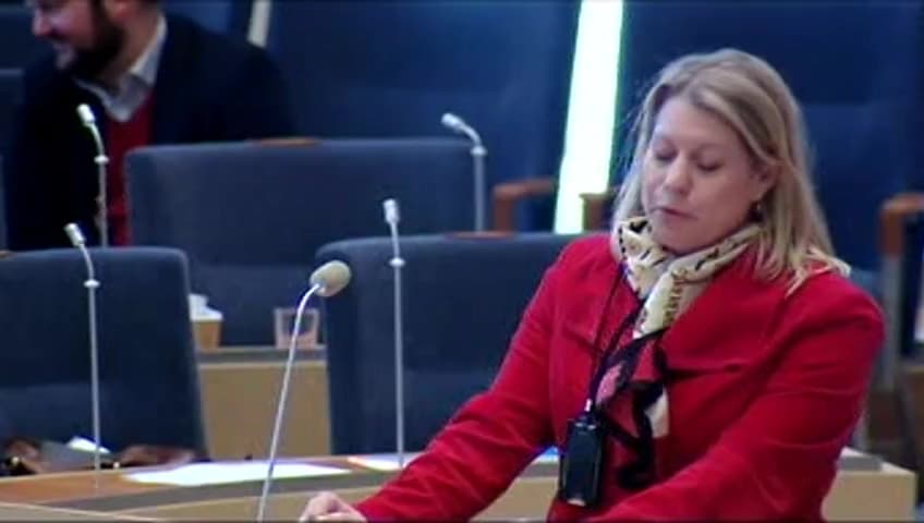 Stillbild från Interpellationsdebatt, Kapacitetsbrist på Södra stambanan genom Östergötland