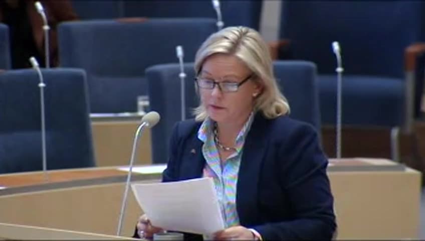 Stillbild från Interpellationsdebatt, Åtgärder för att bryta jobbkrisen på Arbetsförmedlingen