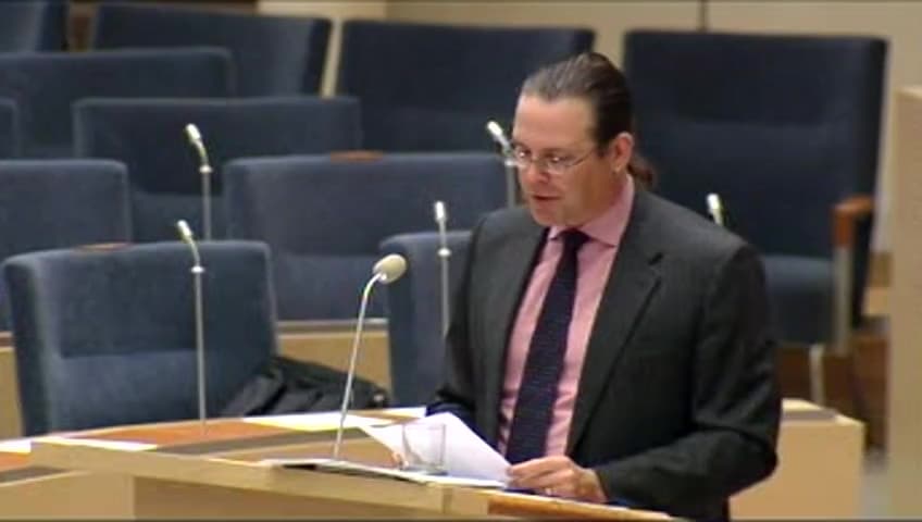 Stillbild från Interpellationsdebatt, Skatten för fjärrvärmeföretags energileveranser