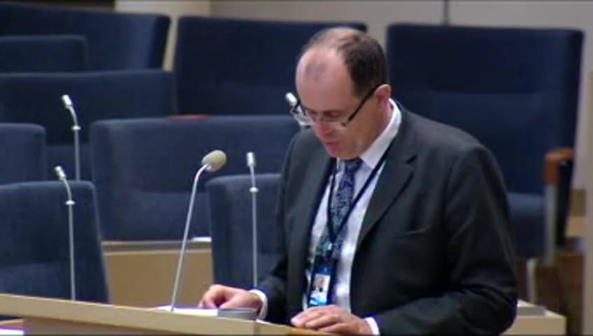 Stillbild från Interpellationsdebatt, Sparbankers framtida konkurrenssituation
