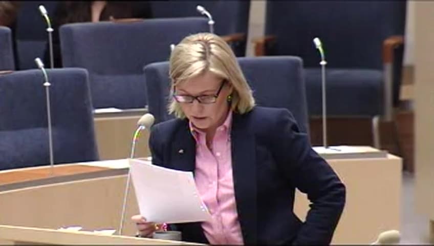 Stillbild från Interpellationsdebatt, Arbetsmiljö