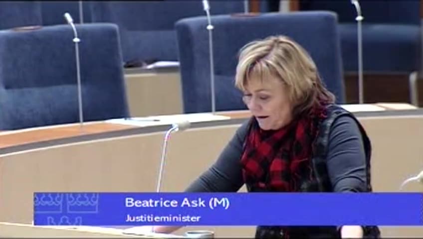 Stillbild från Interpellationsdebatt, Svenska regeringens samarbete med USA