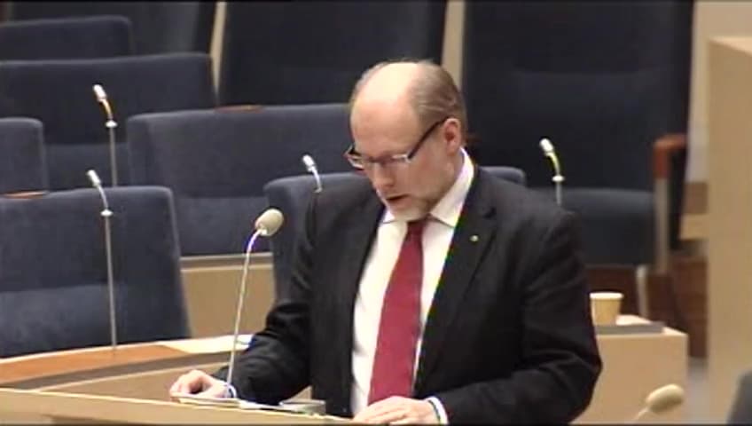 Stillbild från Interpellationsdebatt, Anställningsvillkoren för statligt anställda vid bolagisering