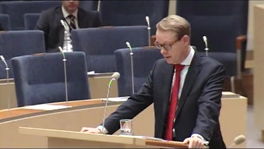 Stillbild från Interpellationsdebatt, Regelverket för arbetskraftsinvandring och kontroll av arbetskraftsinvandringen