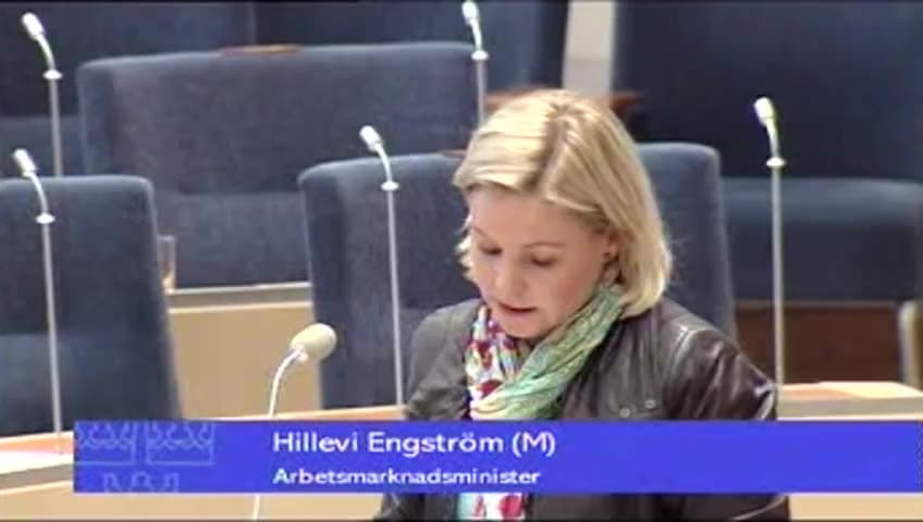 Stillbild från Interpellationsdebatt, Sverige och ungdomsarbetslösheten i Norden