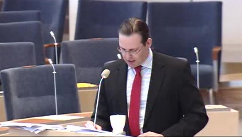 Stillbild från Interpellationsdebatt, Nytt skatteavtal med Danmark