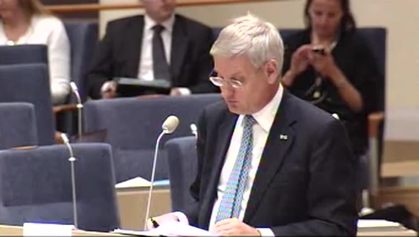 Stillbild från Interpellationsdebatt, Sveriges agerande i fråga om nedrustning och icke-spridning