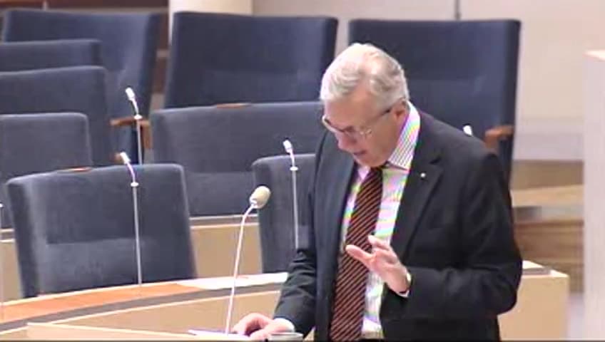 Stillbild från Interpellationsdebatt, Fastighetsavgiftens konsekvenser för dem som studerar