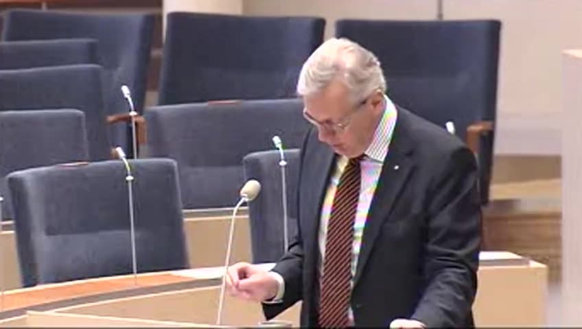 Stillbild från Interpellationsdebatt, Minskad stimulans till bostadsbyggande