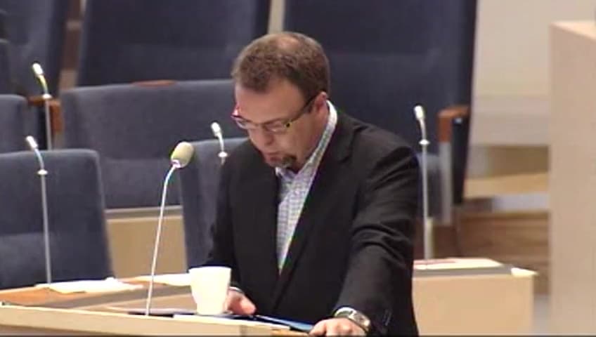 Stillbild från Interpellationsdebatt, Regeringens arbetsmarknadspolitik