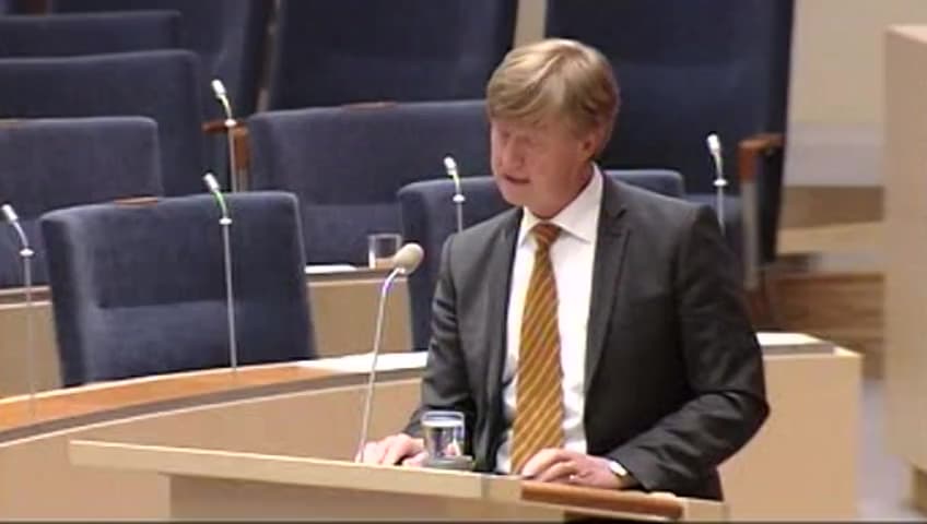 Stillbild från Interpellationsdebatt, Utsläpp av radioaktivitet från kärnkraftverk
