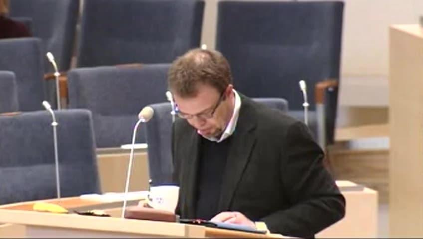 Stillbild från Interpellationsdebatt, Psykisk ohälsa bland arbetslösa ungdomar