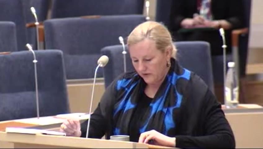 Stillbild från Interpellationsdebatt, Export av snus och förpliktelserna mot WHO:s tobakskonvention