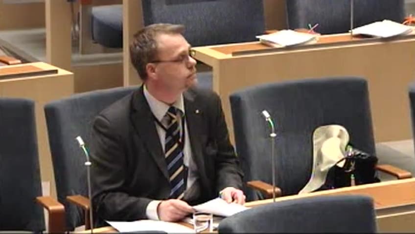 Stillbild från Interpellationsdebatt, Slutförvar av kärnavfall