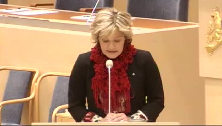 Stillbild från Interpellationsdebatt, Resurserna i statens missbrukar- och ungdomsvård