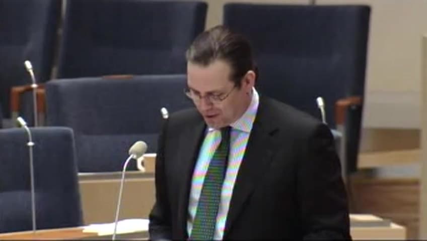 Stillbild från Interpellationsdebatt, Svenskt bistånd till det isländska folket