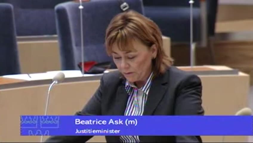 Stillbild från Interpellationsdebatt, Insolvensutredningens förslag