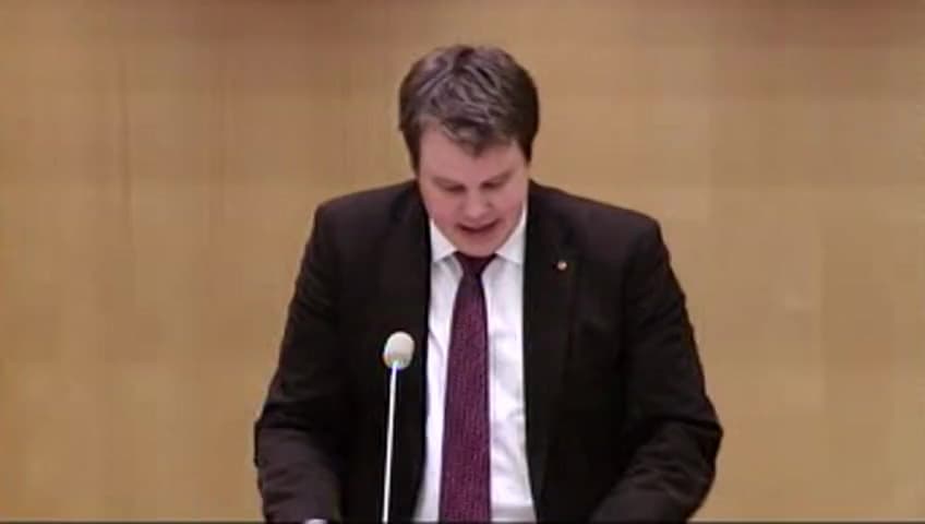 Stillbild från Debatt om förslag, Utgiftsområde 18 Samhällsplanering, bostadsförsörjning, byggande samt konsumentpolitik    