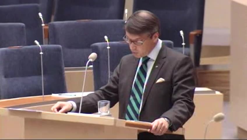 Stillbild från Interpellationsdebatt, FN:s barnrättskommittés kritik av Sverige
