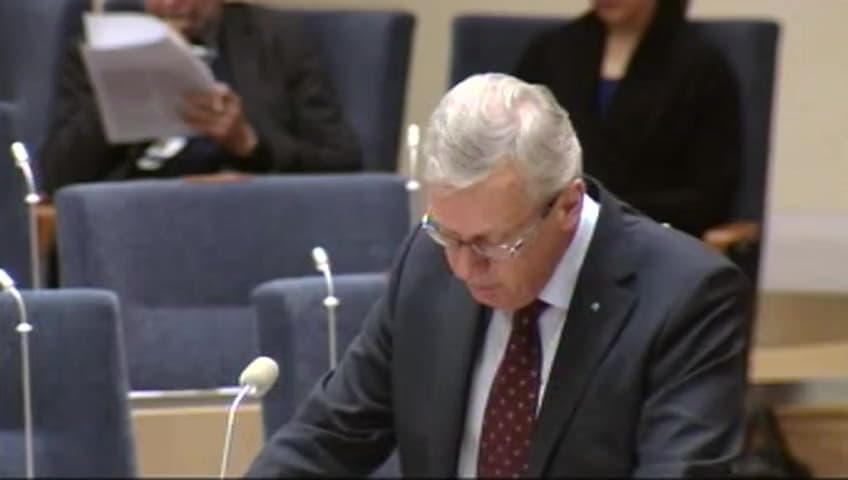 Stillbild från Interpellationsdebatt, Statsministerns uttalande om stopp för bonussystem