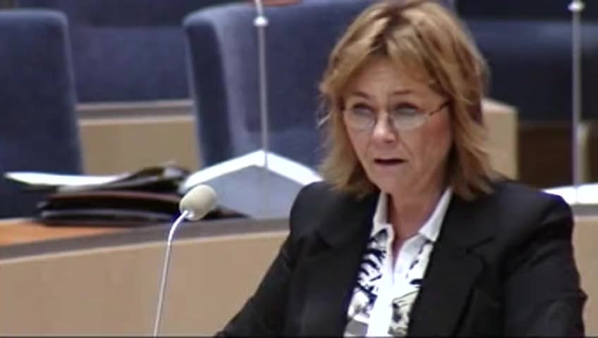 Stillbild från Interpellationsdebatt, Ratifikation av konventionen mot trafficking