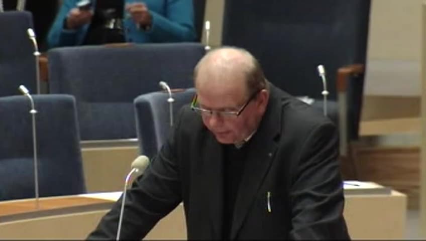 Stillbild från Interpellationsdebatt, Den svenska djurskyddslagstiftningen