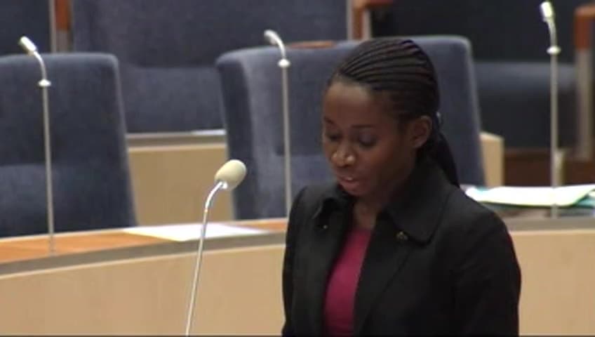 Stillbild från Interpellationsdebatt, Jämställdhetsintegrering hos Sveriges myndigheter