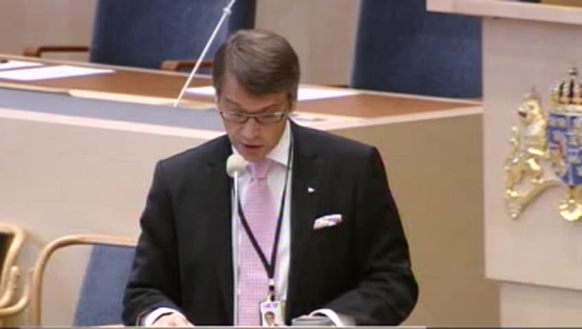 Stillbild från Interpellationsdebatt, Apoteket och ägardirektiv
