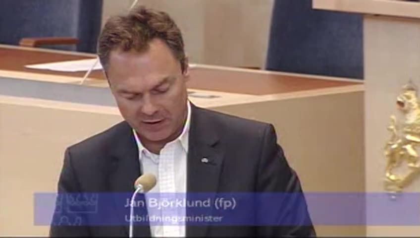 Stillbild från Interpellationsdebatt, Kunskapsbegreppet och hur man bäst främjar kunskapsutvecklingen i skolan
