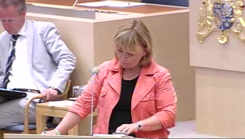 Stillbild från Interpellationsdebatt, Rätt till dopningskontroll