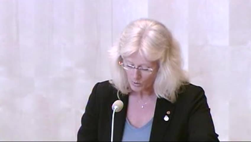 Stillbild från Debatt om förslag, Utvidgning av uppdrag för Sveriges Bostadsfinansieringsaktiebolag, SBAB (publ)