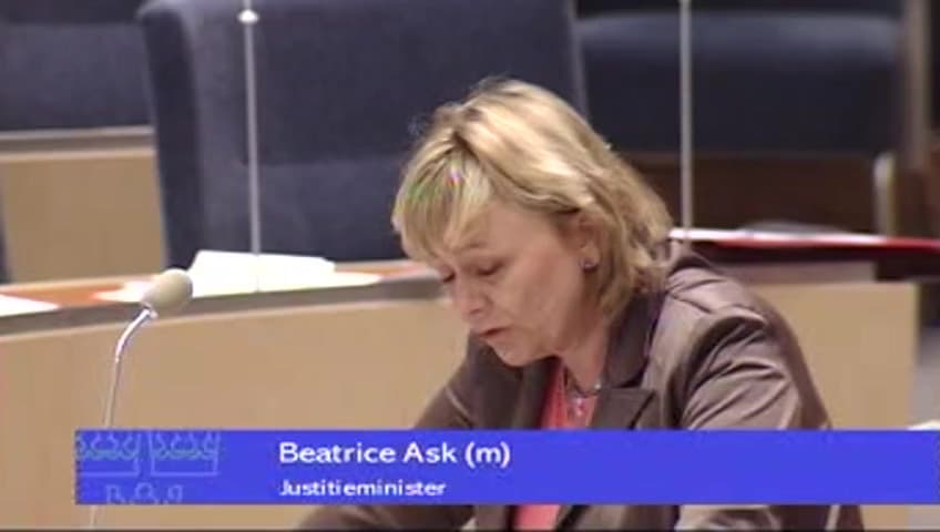 Stillbild från Interpellationsdebatt, Ekobrottsmyndigheten