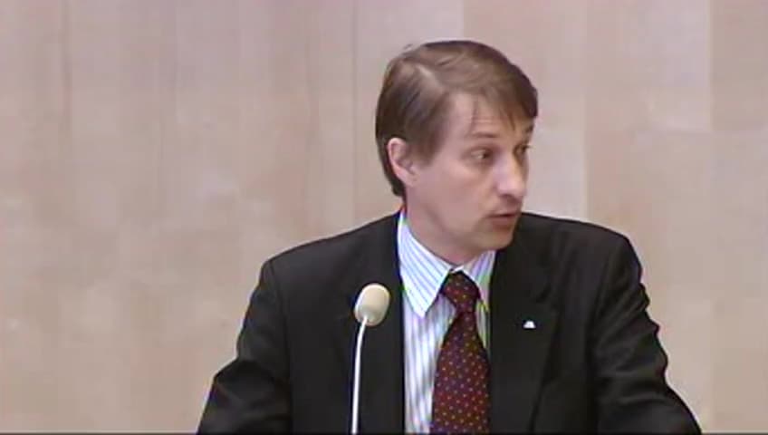 Stillbild från Debatt om förslag, Genomförande av EG-direktivet om erkännande av yrkeskvalifikationer för väktare