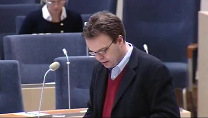 Stillbild från Interpellationsdebatt, Regeringens jobbpolitik 