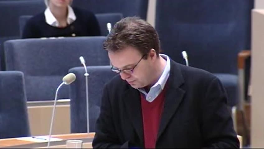 Stillbild från Interpellationsdebatt, Ungas situation på svensk arbetsmarknad