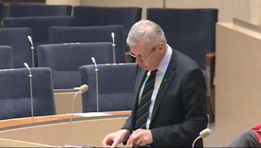 Stillbild från Interpellationsdebatt, AP-fondernas placeringsregler