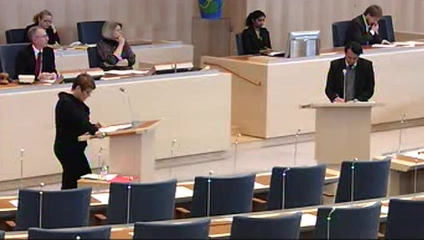 Stillbild från Interpellationsdebatt, Framtidspolitik för musikbranschen