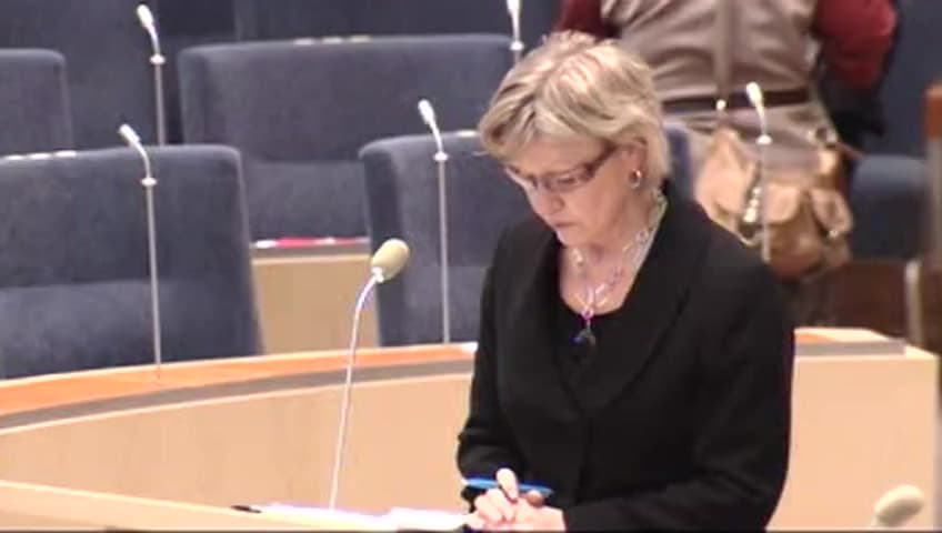 Stillbild från Interpellationsdebatt, Sammanslagning av trafikverk