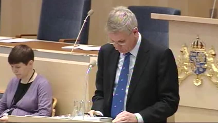 Stillbild från Interpellationsdebatt, Israels handelsavtal med EU