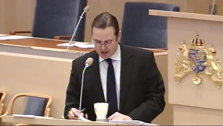 Stillbild från Interpellationsdebatt, Åtgärder mot jobbkrisen
