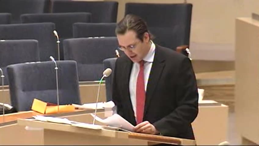 Stillbild från Interpellationsdebatt, Skatten på syntetisk diesel