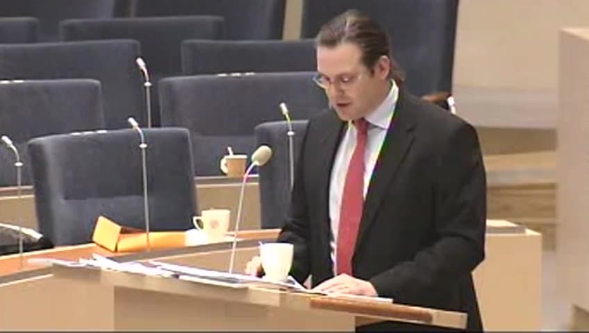 Stillbild från Interpellationsdebatt, Arbetslöshetsförsäkringen