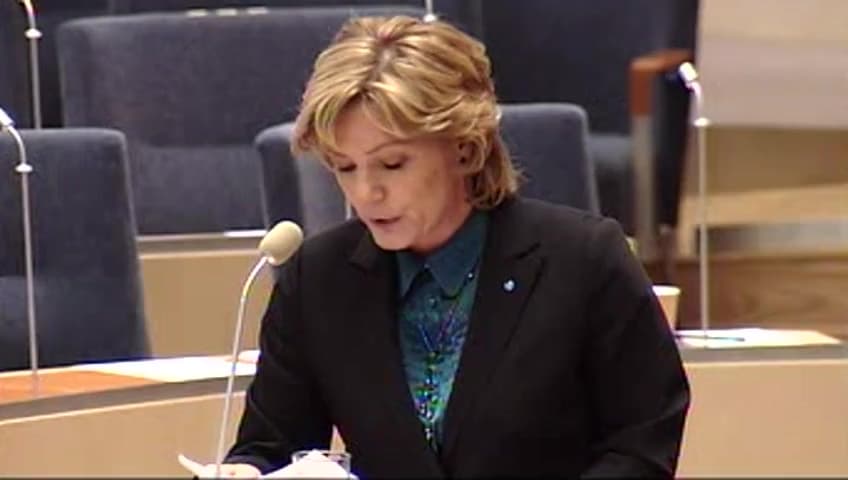 Stillbild från Interpellationsdebatt, Regeringens arbete mot dopning utanför idrotten